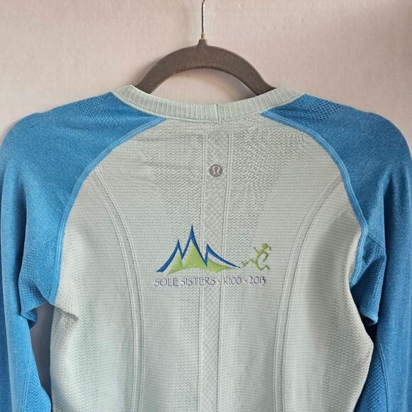 Lululemon Women’s Swiftly Tech LS Run Shirt | Sole Sisters 2013 Blue Size 4 - Picture 2 of 6